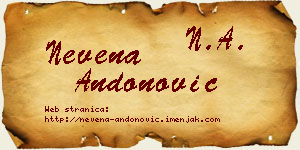Nevena Andonović vizit kartica